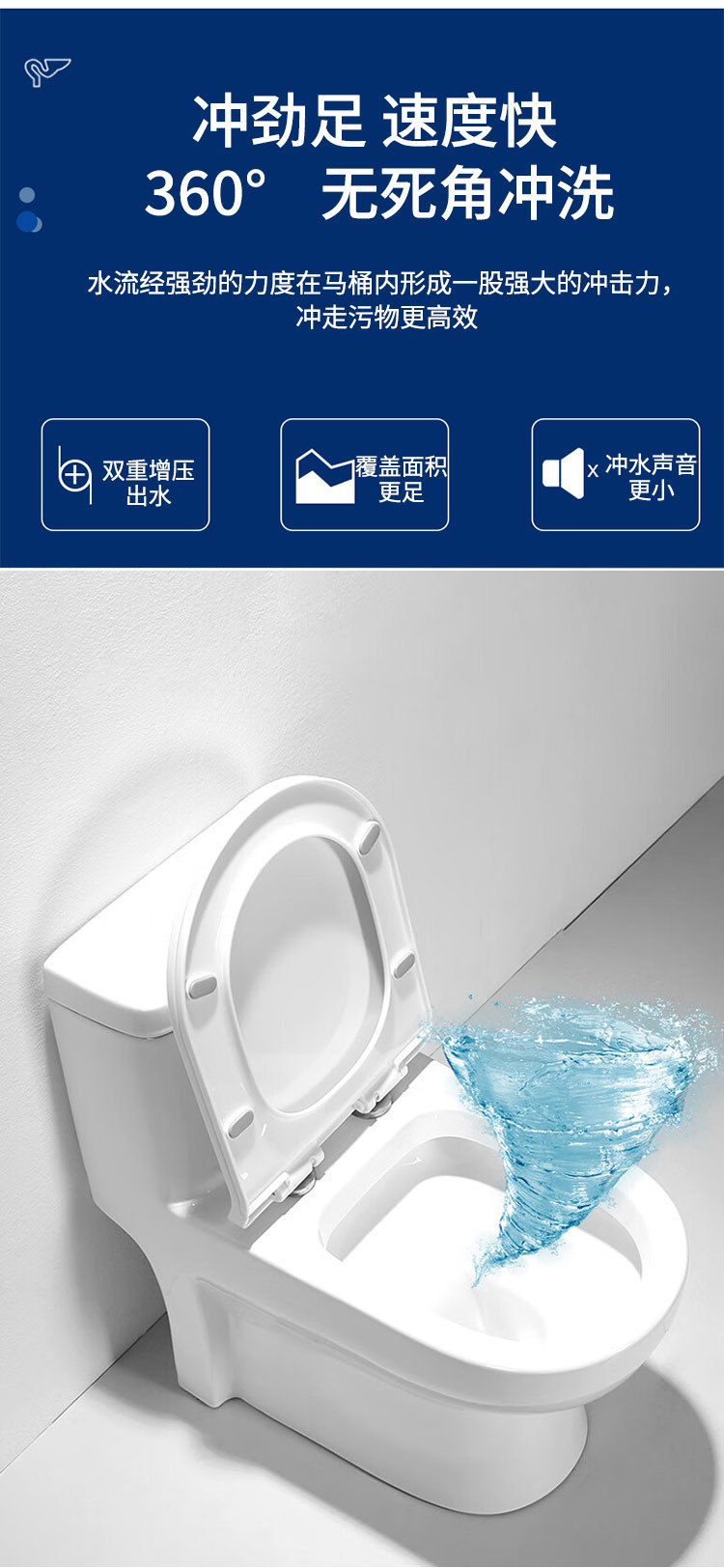 新款墙地排分体式马桶冲落式坐便器马桶陶瓷便器家用酒店卫浴洁具详情4