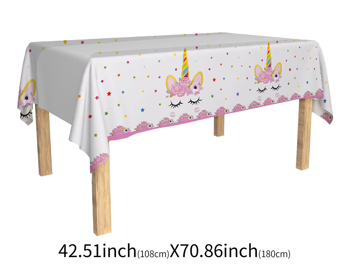 独角兽主题派对生日聚会场景布置一次性纸盘纸巾纸杯餐具套装批发详情7