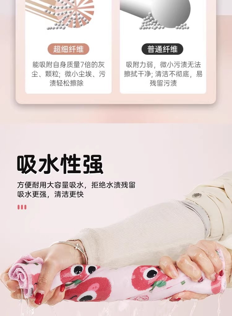 抹布吸水厨房专用洗碗布加厚吸水不易掉毛毛巾清洁擦桌玻璃百洁布详情8