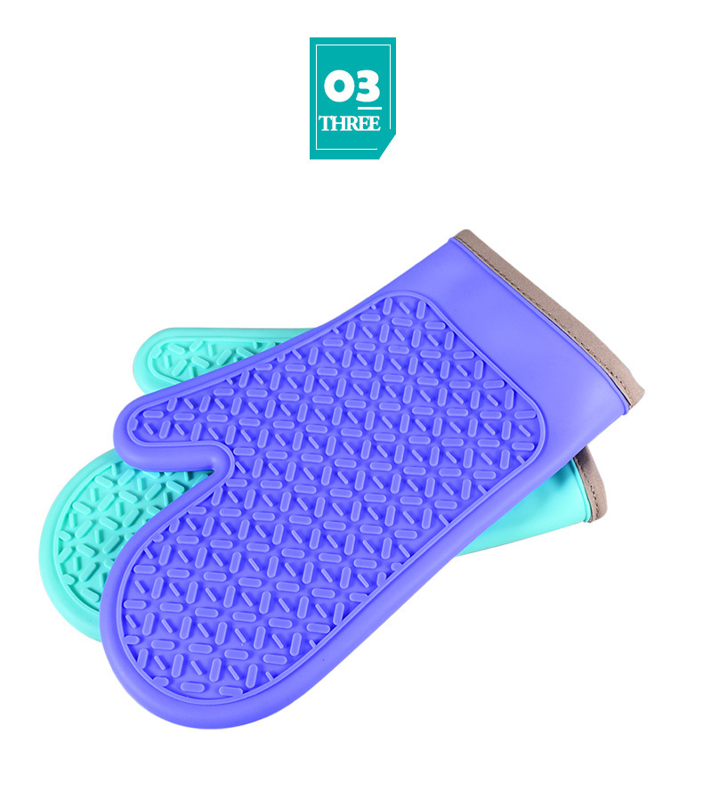 【 Chi Jia 】 Extended and thickened silicone gloves for rice pastry oven and microwave oven, baking heat insulation oven, wear-resistant pic 6