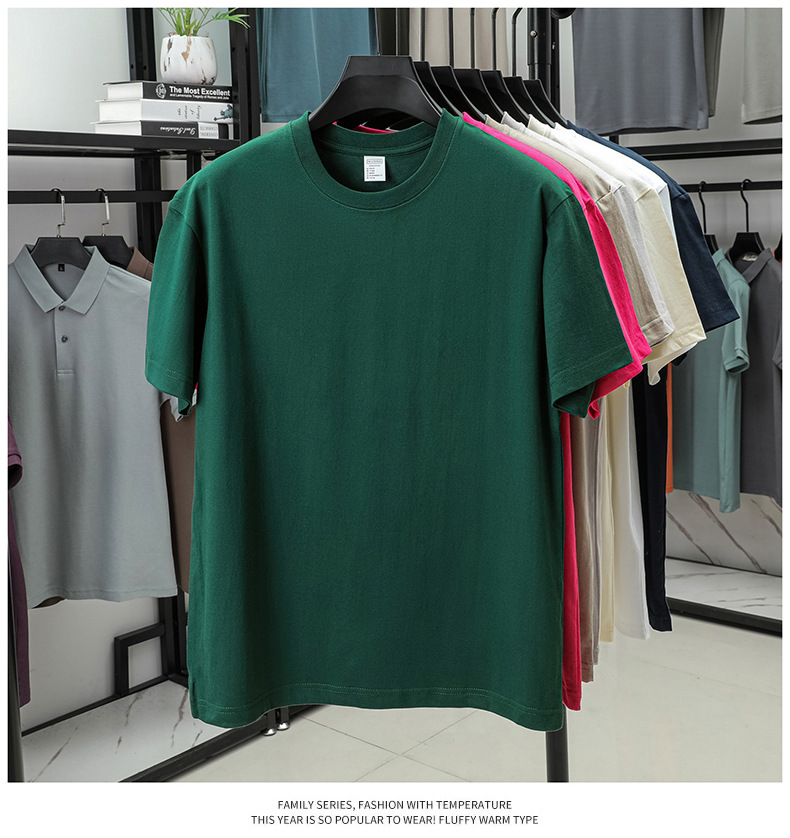 2025夏季新款7A抗菌透气男士短袖t恤14色230克纯棉圆领休闲T恤男详情26