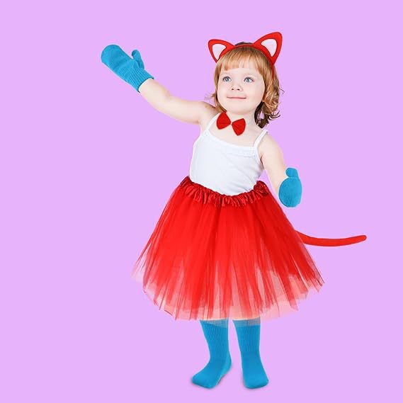 2026跨境亚马逊猫娘狐狸尾巴袜子红发耳朵万圣节服饰cos装扮猫现详情22
