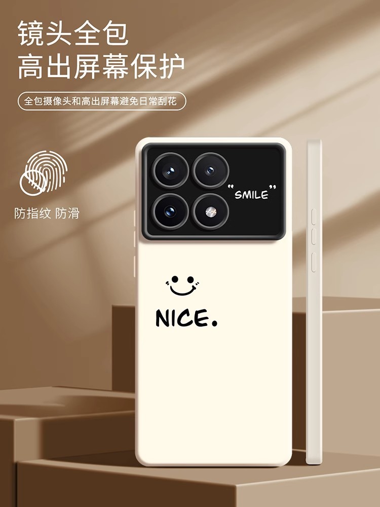 The new Redmi k70 phone case with a simple and elegant design, the smiling face k60Pro, the large window with a high-end feel, and the internet-famous k40P pic 2