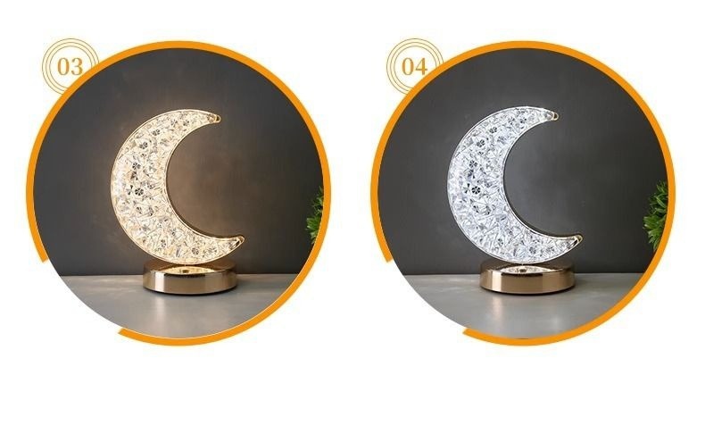 Cross-border star and moon decoration, charging eye-protecting desk lamp, atmosphere bedroom, convenient touch bedside lamp, creative night light pic 4
