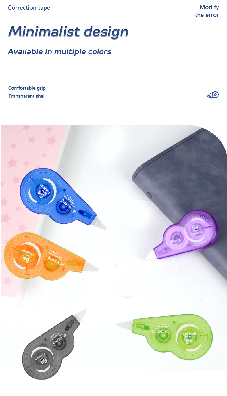 Yalong Cross-border Student Wholesale 6m correction tape for text correction stationery for students and offices pic 6