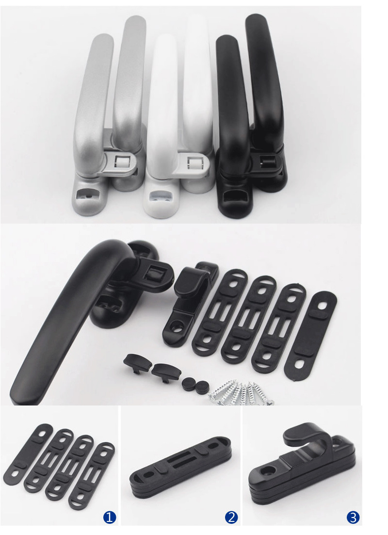Aluminum alloy 50-type casement window handle, seven-shaped handle, left and right inner and outer opening window with roller lock, sliding handle pic 7
