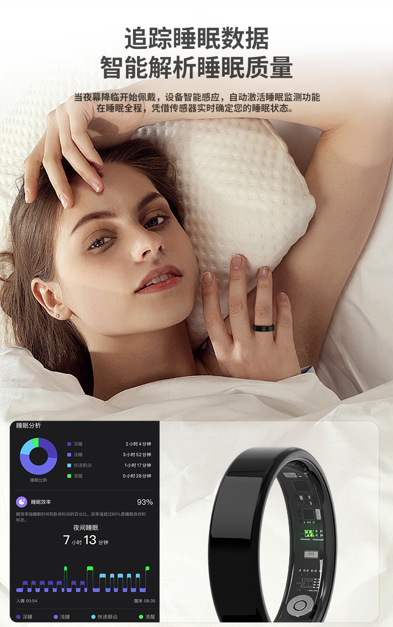 Cross-border bestseller R7 smart ring Heart rate, sleep, blood oxygen, exercise monitoring, photo taking, video switching, novel page turning pic 12