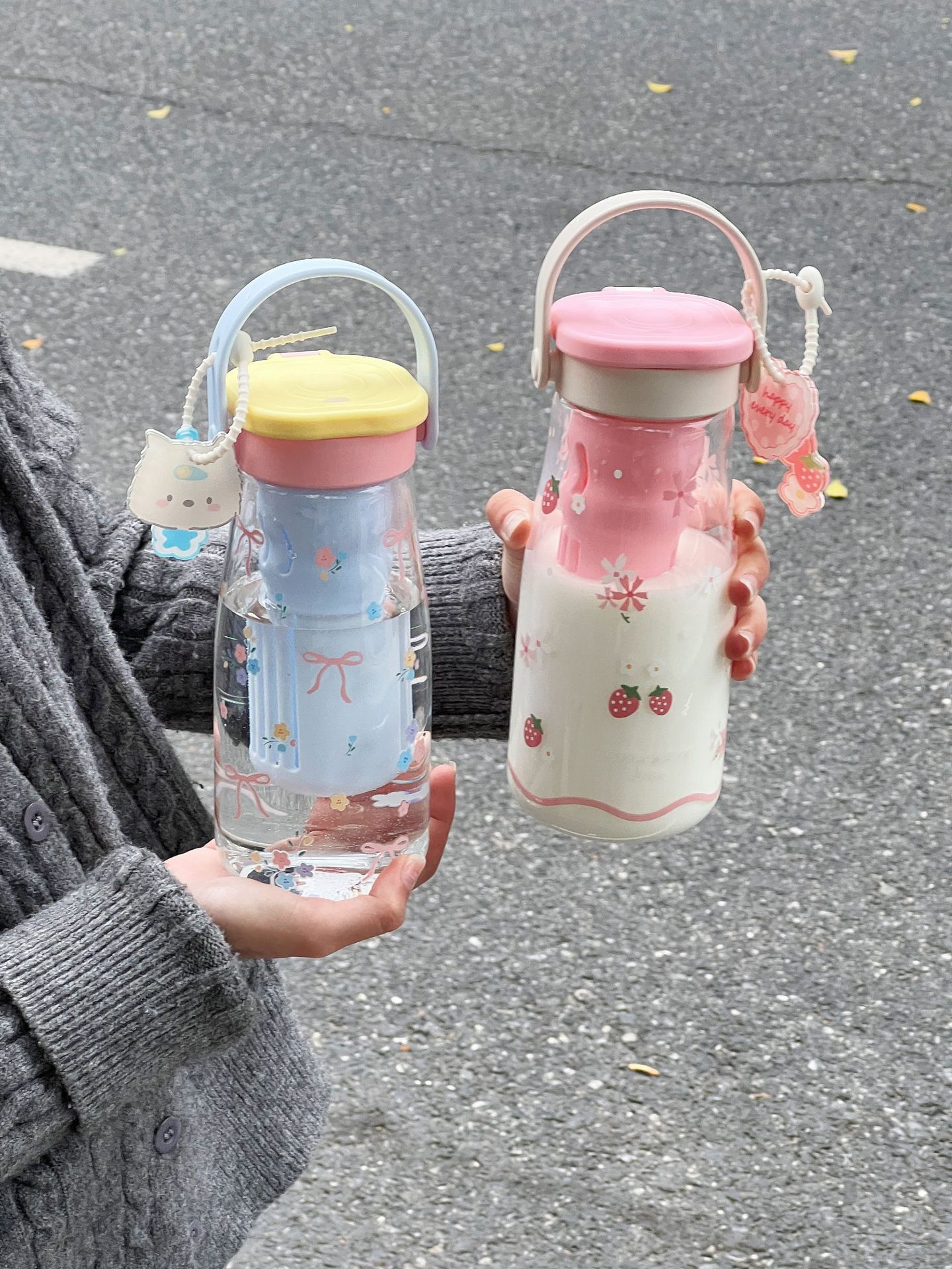 简约冷萃花茶杯水杯女生便携茶水分离杯吸管玻璃杯高颜值泡茶杯详情4