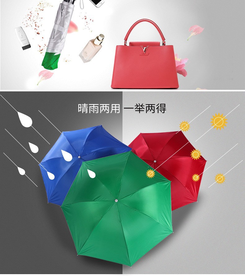 7骨银胶雨伞遮阳伞防晒伞晴雨两用广告礼品伞印LOGO雨伞工厂批发详情6