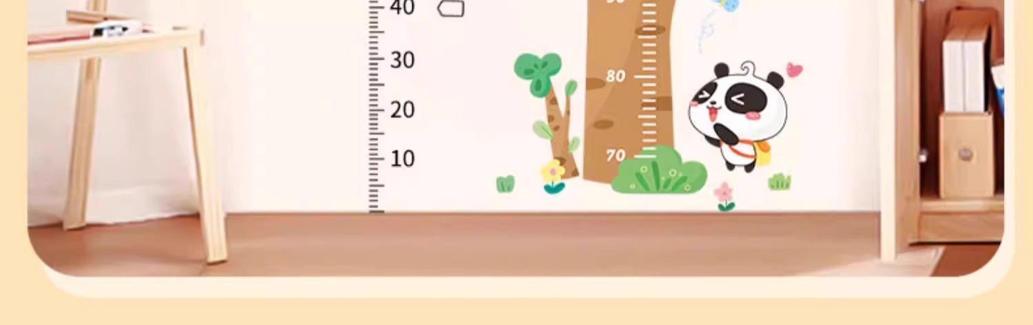 卡通宝宝身高贴测量身高尺墙贴纸可移除身高贴纸小孩儿童房间装饰详情6