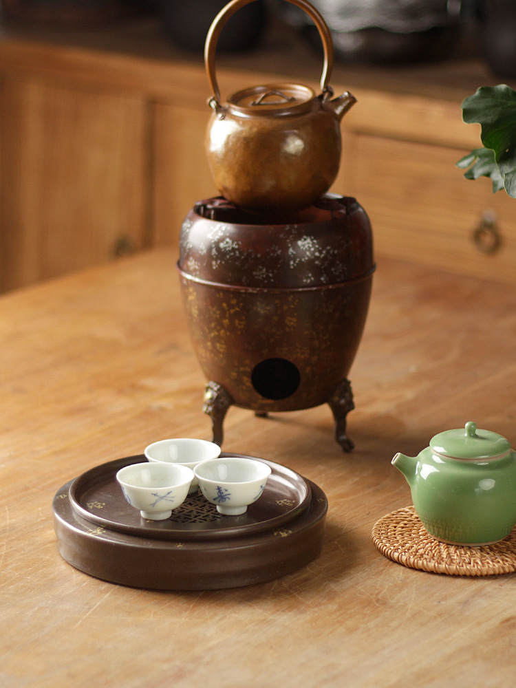 厂家批发紫铜建水纯手工壶承干泡台功夫茶具高端泡茶茶具办公家用详情6