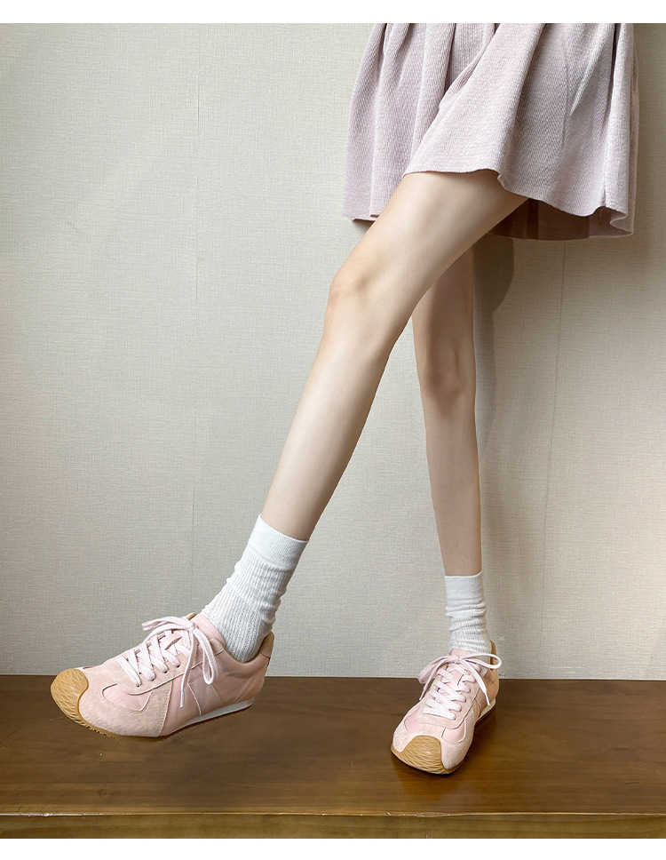 【高品质】芒果头小众舒适拼接皮面拼色德训鞋美式复古运动休闲鞋详情23