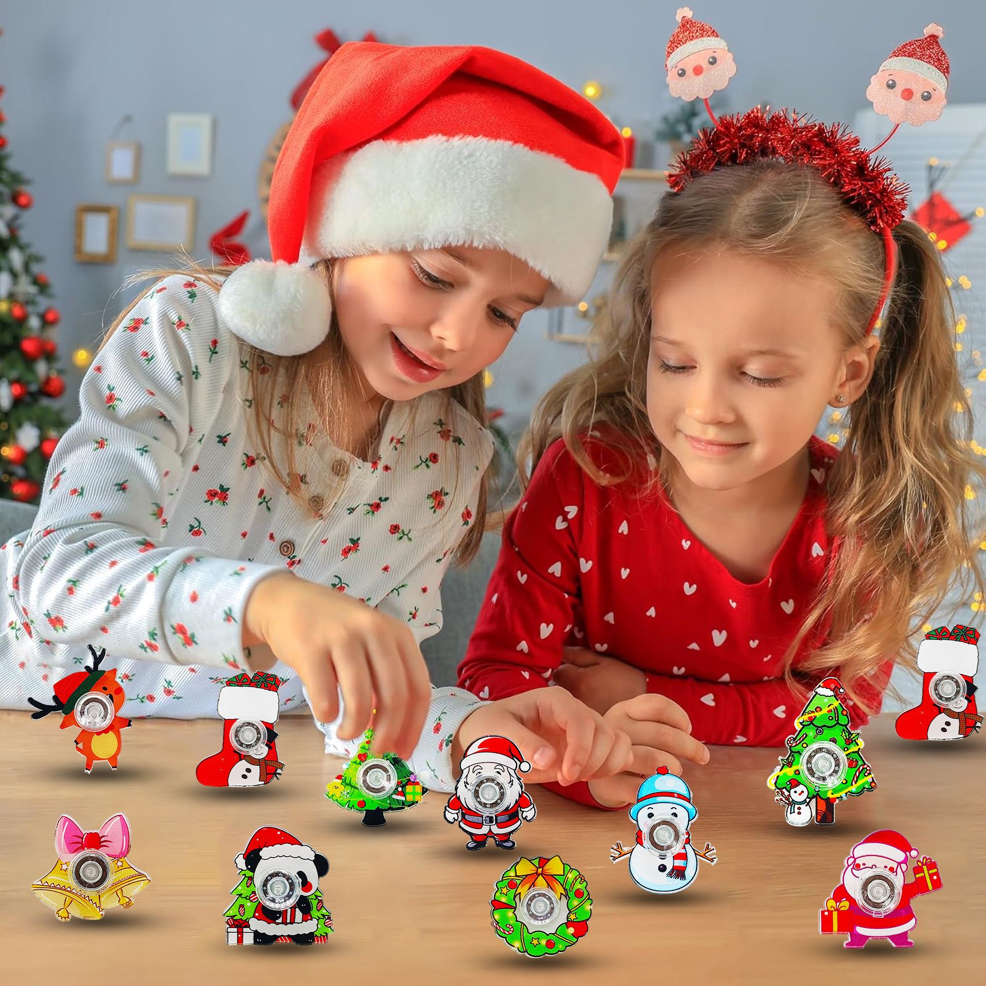 Cross-border Christmas cartoon finger gyroscope, old man, Christmas tree, reindeer, snowman, Christmas party gifts, stress-relieving toys pic 3