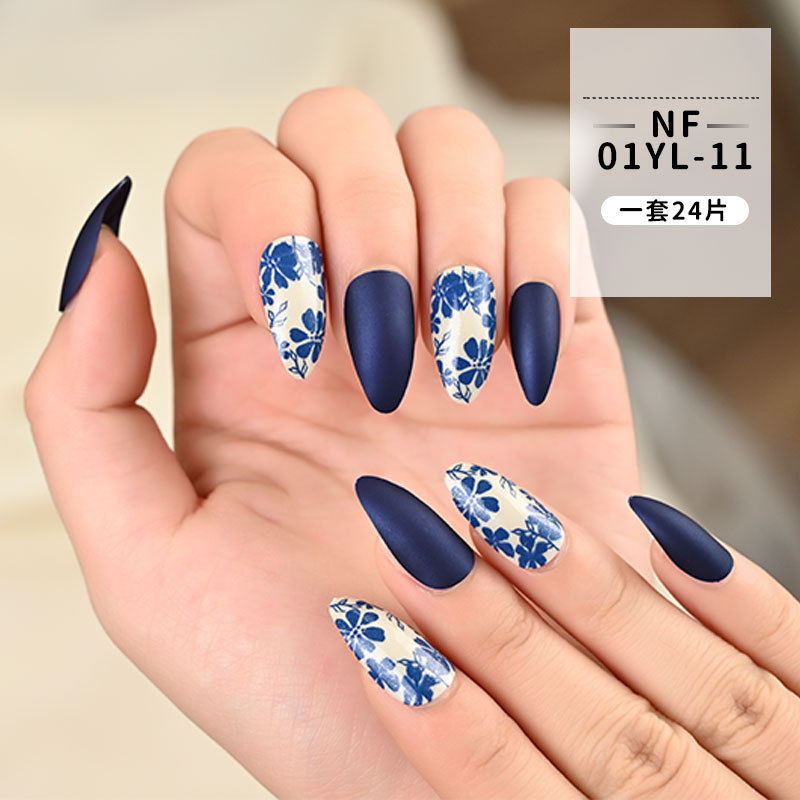 European and American matte long nail patches, wearable nails, 24-piece box nail patches, finished fake nail patches pic 12