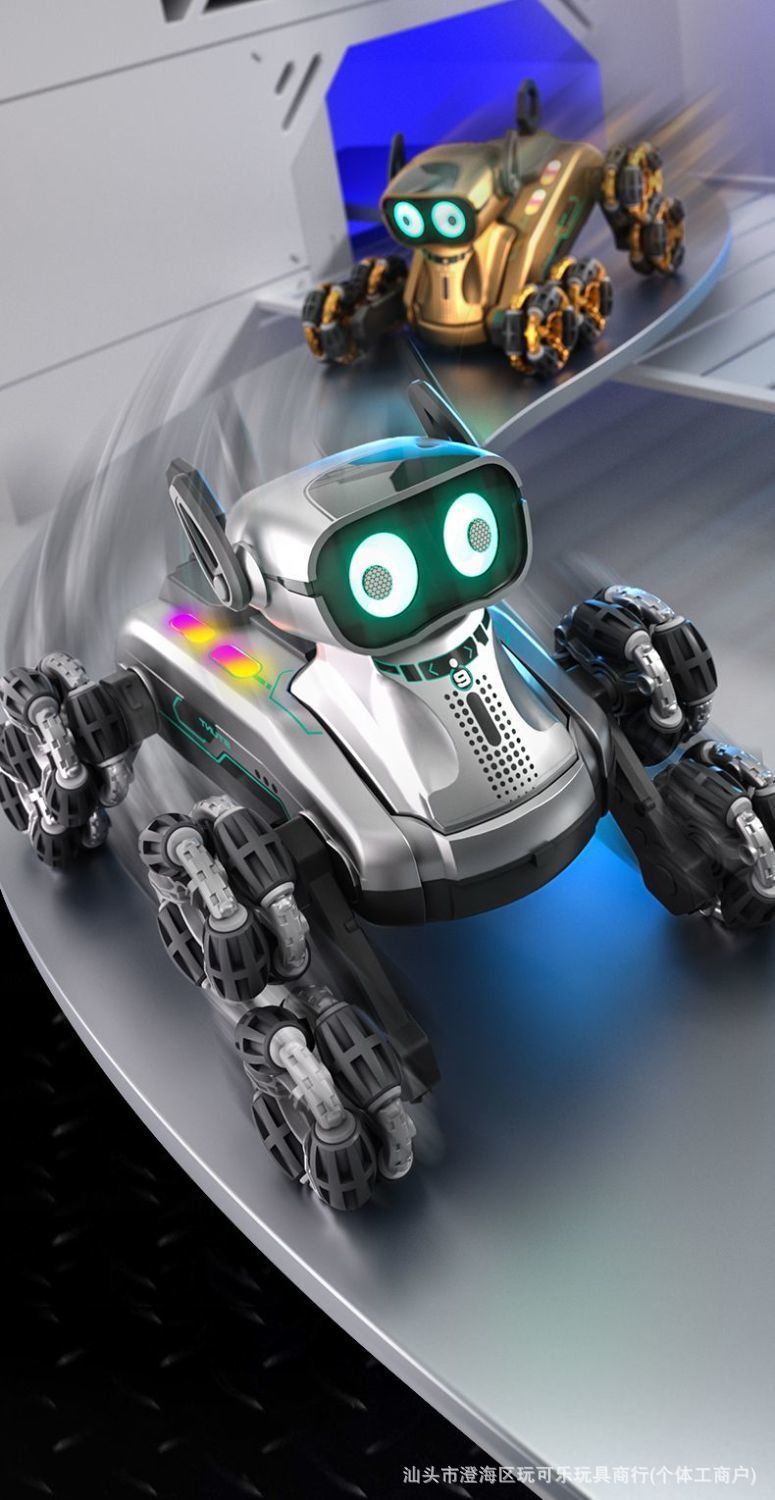 特技遥控机械狗手势感应灯光音乐八轮摆臂电子宠物儿童玩具狗批发详情10