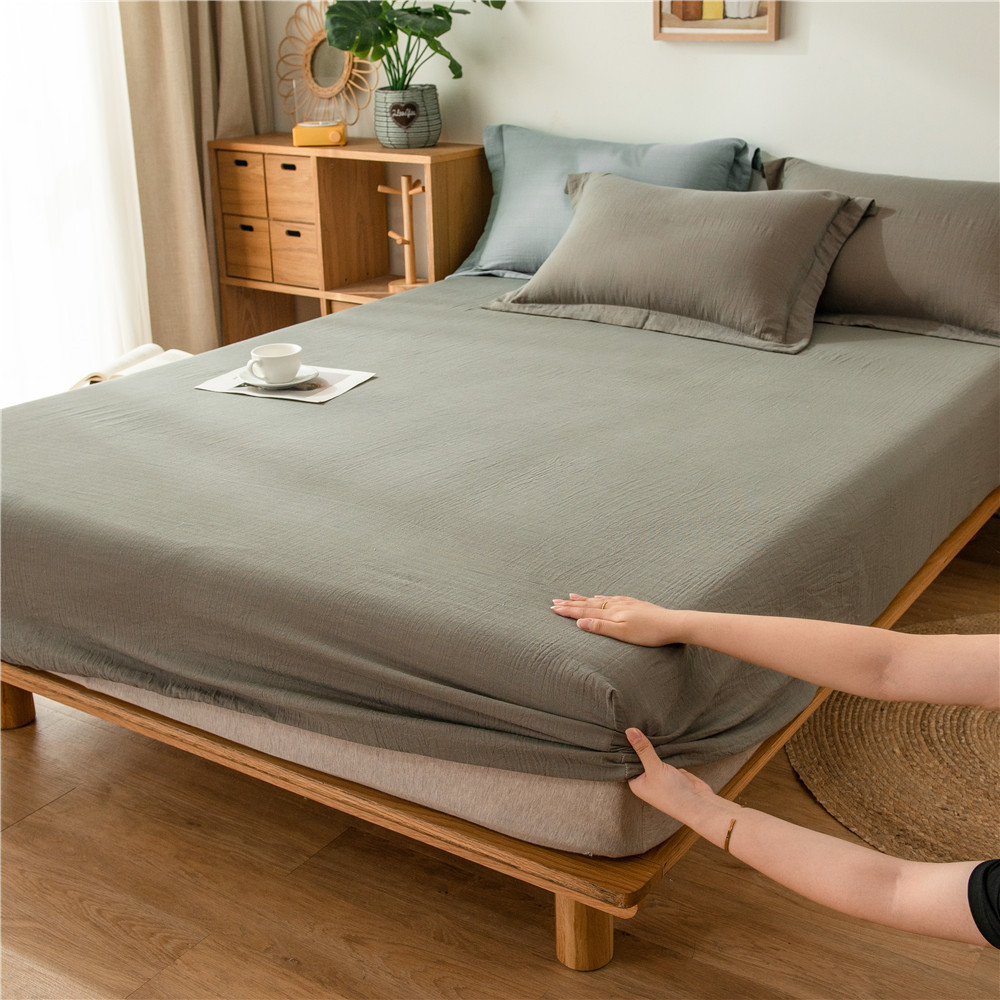 Pure cotton yarn-dyed jacquard double-layer gauze bed cover, single piece of all-cotton gauze mattress protective cover, bedspread, bed cover, single piece of bedding pic 29