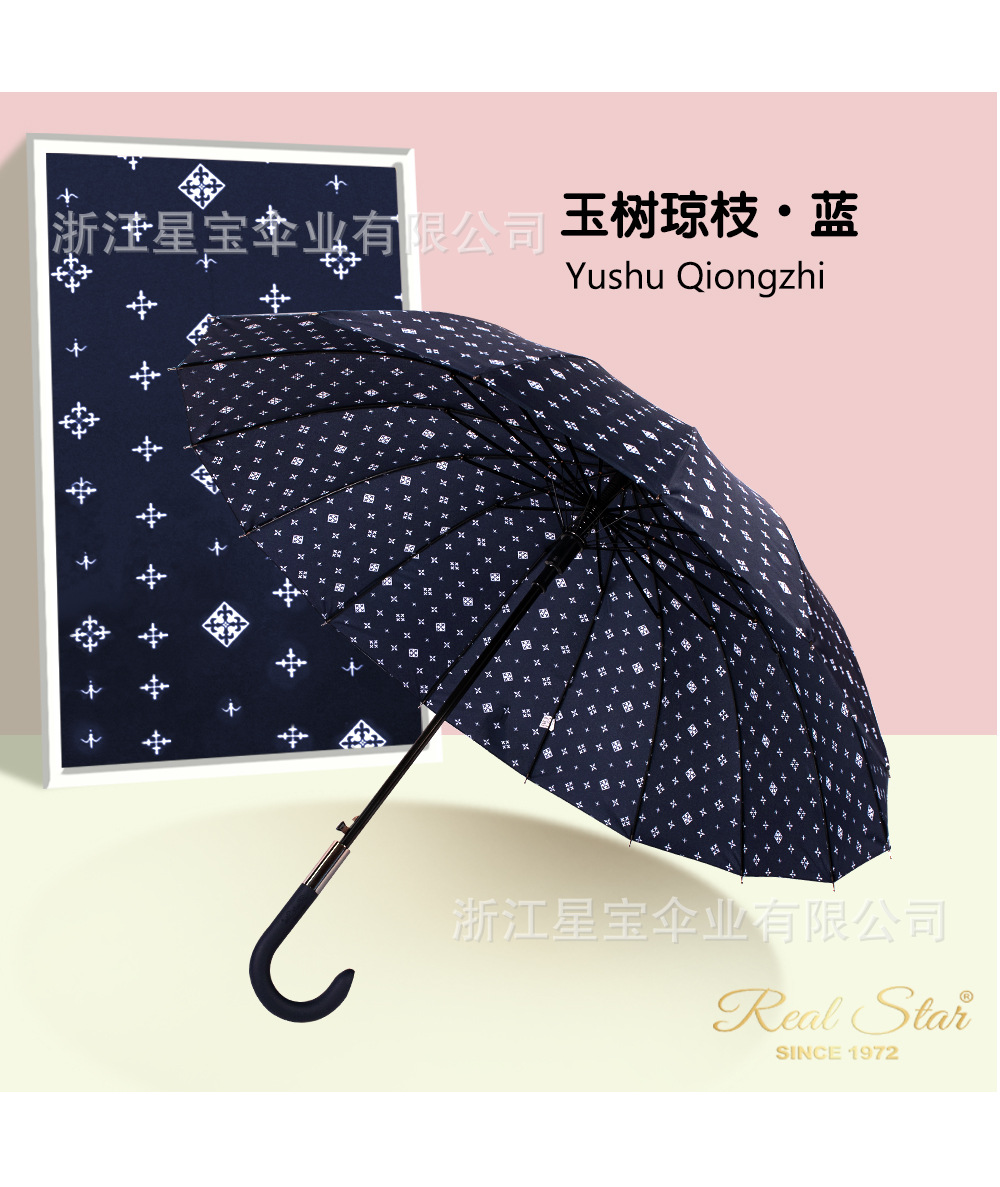 RST1398碰击布长伞一键打开加大伞面现货批发外贸印花雨伞详情12