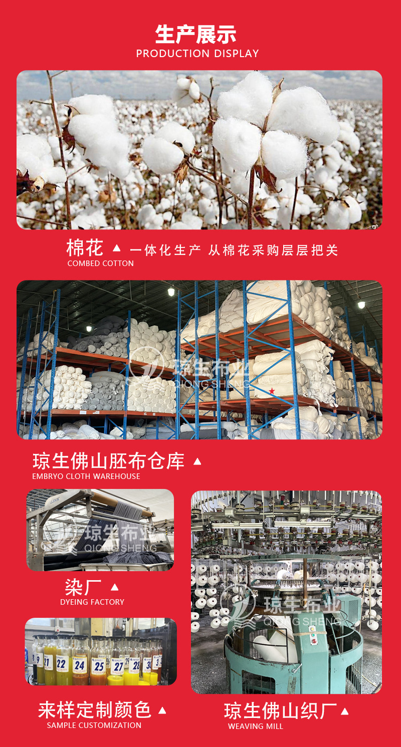 40支水柔棉双面t恤布料220克纯棉双面汗布棉氨精梳全棉针织面料详情17