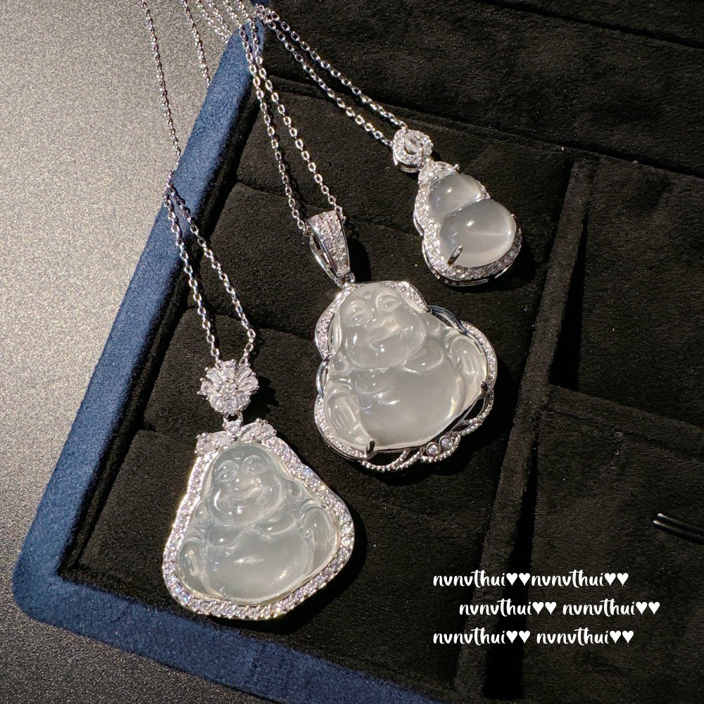 Lychee frozen white chalcedony gourd gemstone pendant necklace, water and water beautiful concubine smiling chalcedony Buddha necklace pic 20