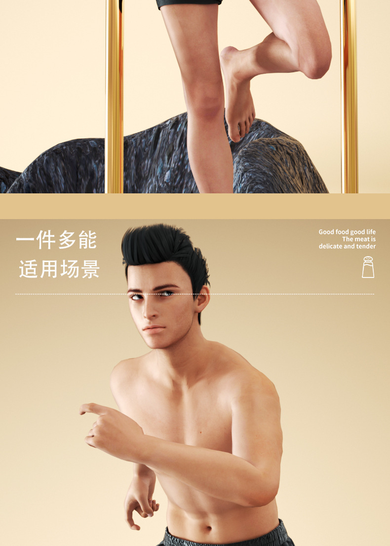 泳裤男防尴尬双层速干男士游泳裤平角沙滩裤温泉游泳装备套装批发详情12