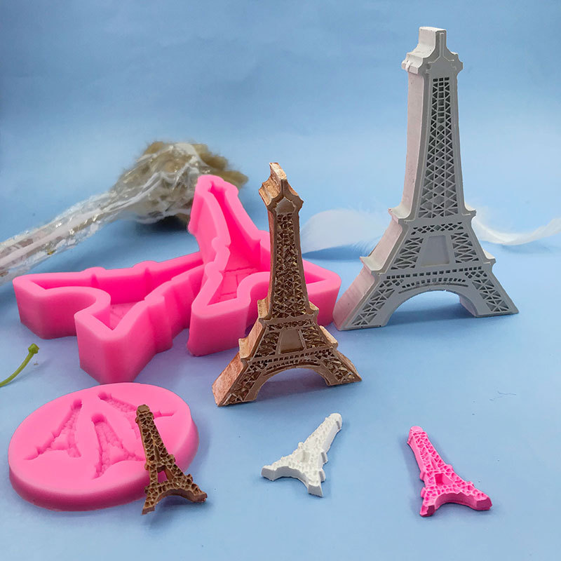 Silicone mold in the shape of the Eiffel Tower in Paris, chocolate cake decoration tool, resin plaster candle mold pic 7