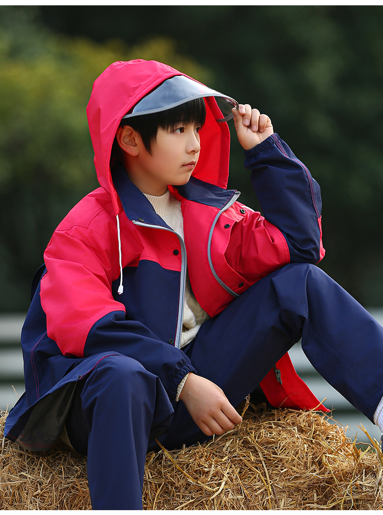 儿童分体雨衣雨裤套装防水全身中小学生男女童中大童骑行户外雨披详情17