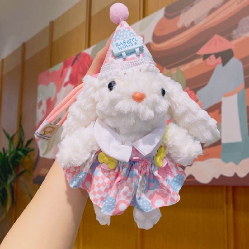 Cartoon dress-up little rabbit plush toy pendant, popular keychain, cute and girlish ins-style schoolbag pendant pic 15