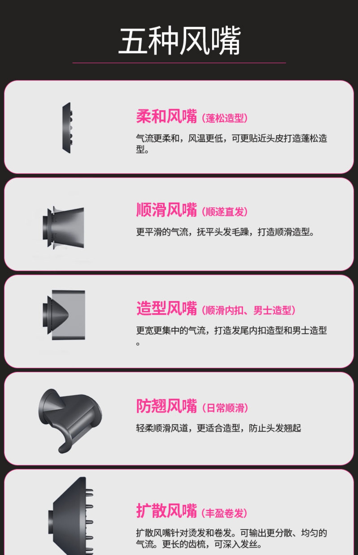 某森无叶高速电吹风机大功率不伤发家用静音Hairdryer详情12