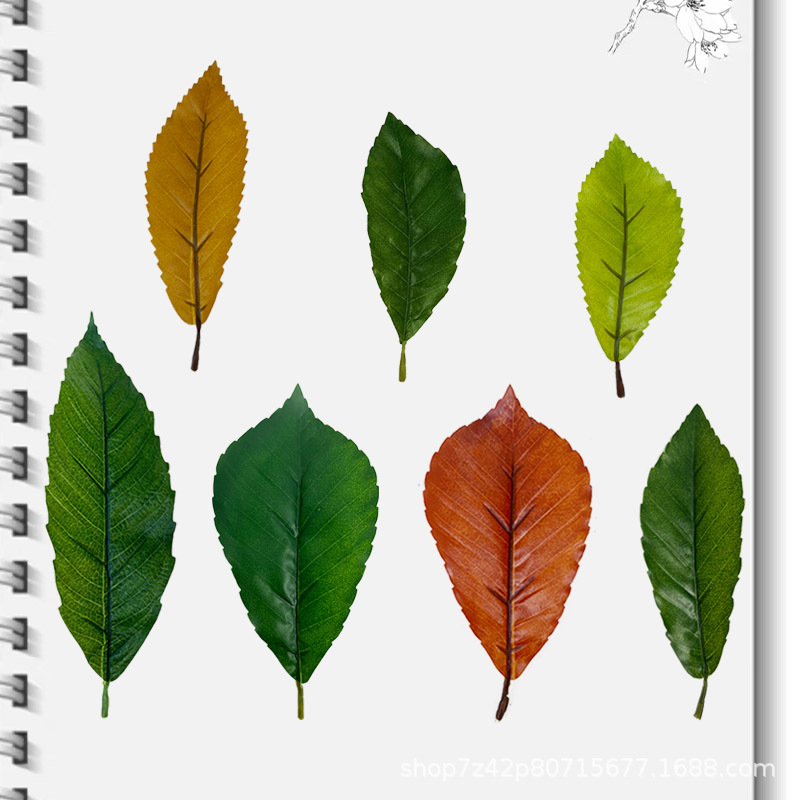 仿真植物树叶人造叶青杠叶绿植假青杠叶道具拍摄假树叶枯树枝叶详情11