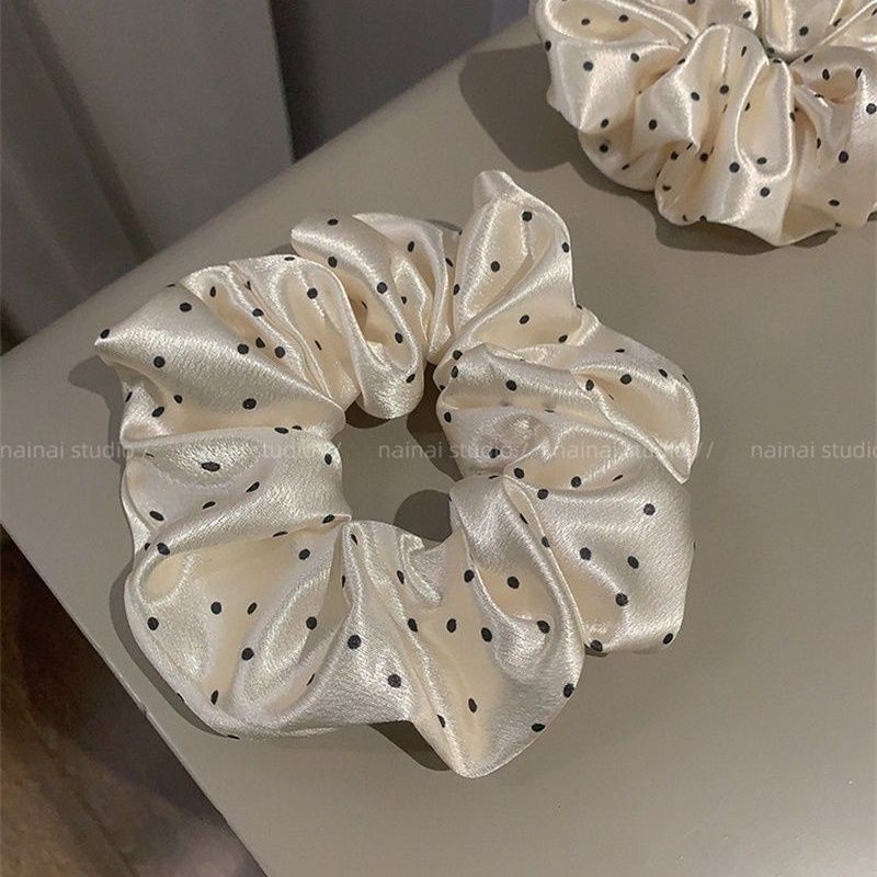 网纱波点发绳扎马尾皮套女头绳超仙高级感简约气质丸子头大肠发圈详情4