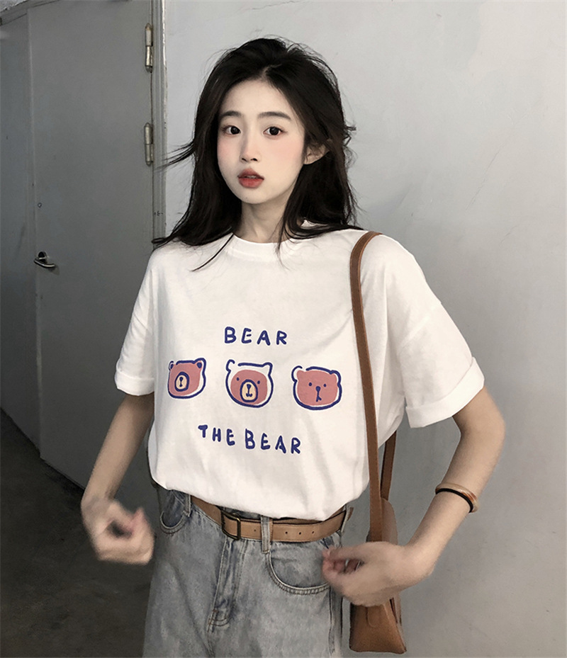 夏季新款短袖t恤女宽松韩版ins女装百搭卡通印花内搭半袖上衣详情11