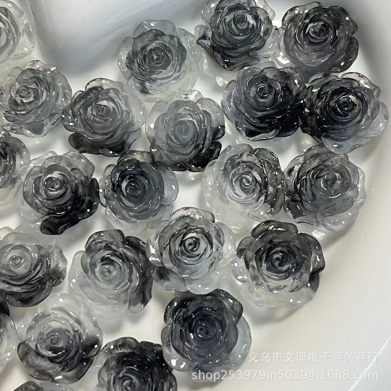 New 18MM glow-in-the-dark rose rose handmade store wholesale resin cream gel photo wholesale stud design pic 1