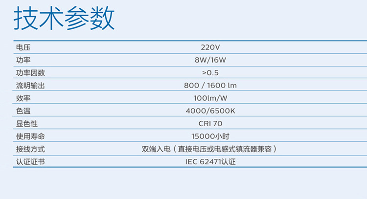 飞利浦T8led灯管1.2米超亮一体化日光灯管飞凡高光管8w16w18W22W详情14