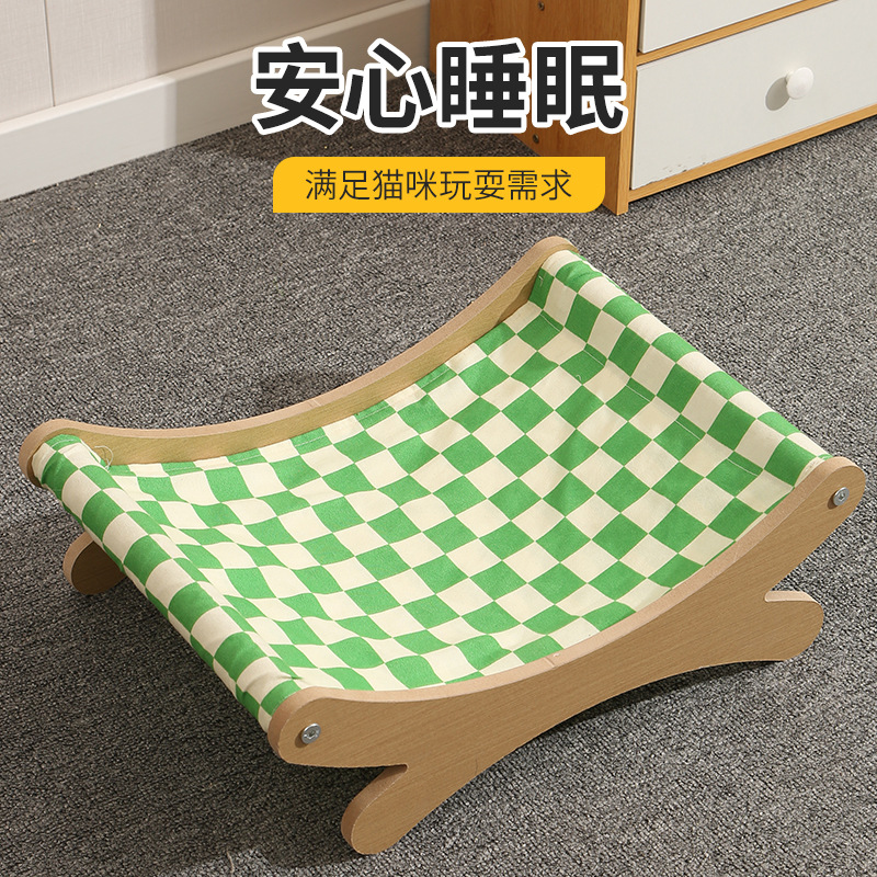 Cross-border supply summer cat rocking beds, pet wooden hammocks, cat rocking chairs, hammocks, factory direct sales, cat beds pic 4