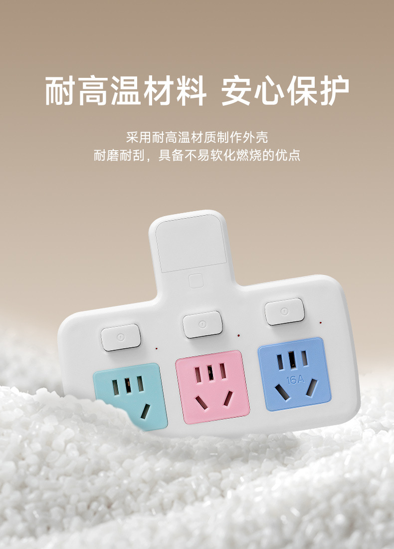 插座转换器多孔位一转多智能排插家用多功能插板大功率插头插座详情11