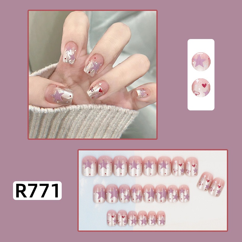 新年新款ins风穿戴甲纯欲美甲贴片显白可拆卸甲片长短款甲片成品详情46