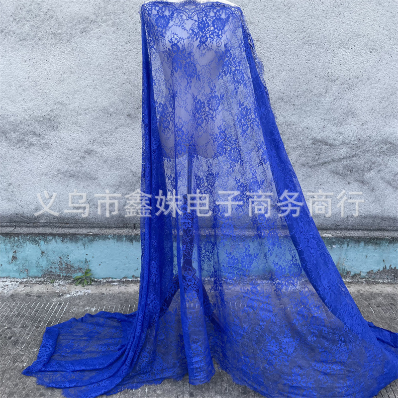 外贸爆款非洲黑人Chantillylace幅宽1.5m*3m厂家现货眼睫毛花详情22