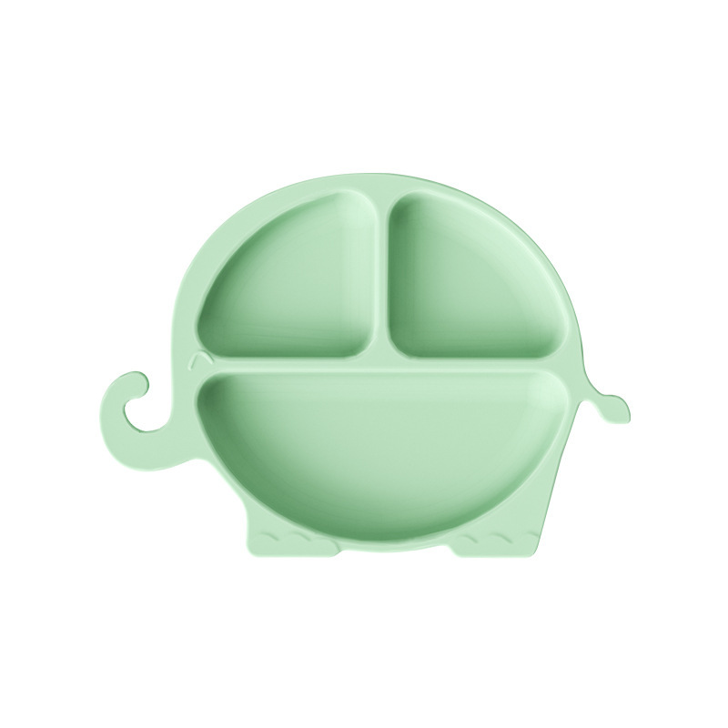 Mother and baby silicone compartments suction cup plates, cartoon dinosaur one-piece baby and toddler separation complementary food tableware Heguo pic 25
