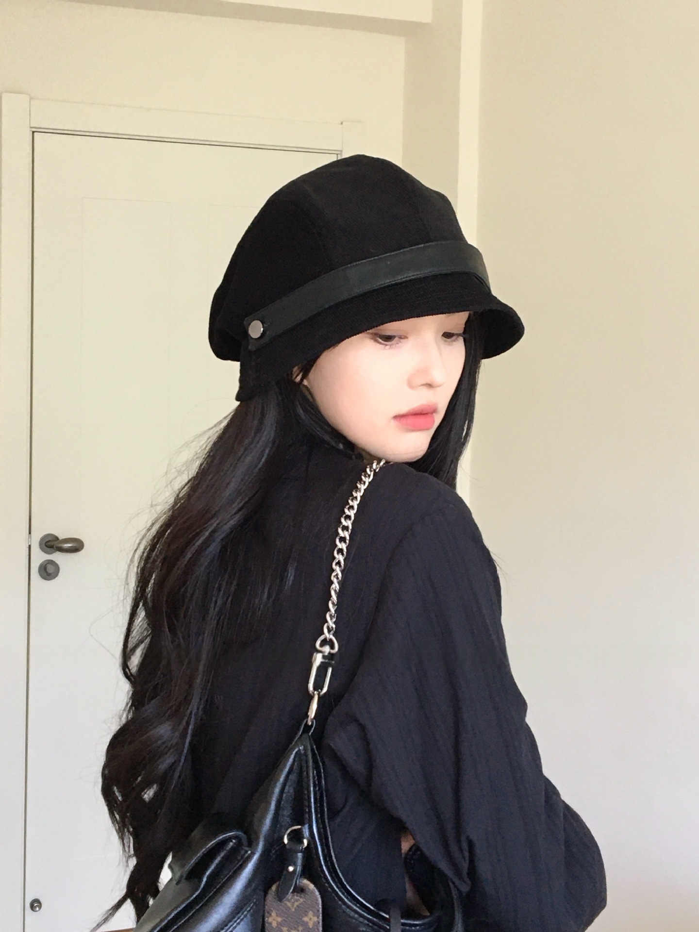 高品质灯芯绒渔夫帽子女秋冬季新款休闲百搭显脸小一帽多戴小礼帽详情15