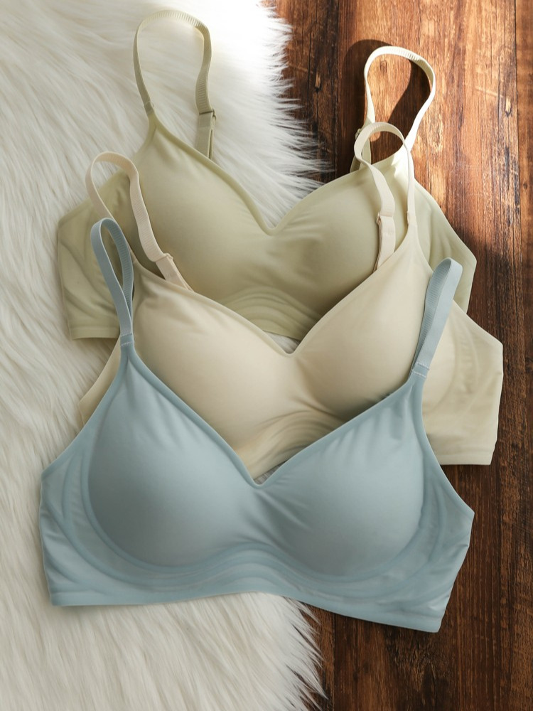 Jelly ice thread traceless large breast slimming underwear for women, thin summer gathering without underwire bra, wholesale of accessory breast underwear pic 2