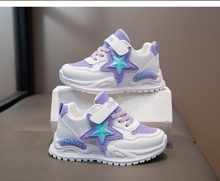 童鞋运动鞋皮面鞋子2024春秋新款儿童软底跑步鞋中大童女孩老爹鞋详情14