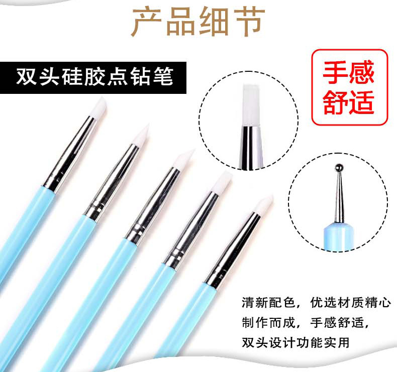 Cross-border 31-piece multi-functional DIY clay sculpture, stainless steel drill pen, cloth bag set and combination of clay tools pic 5