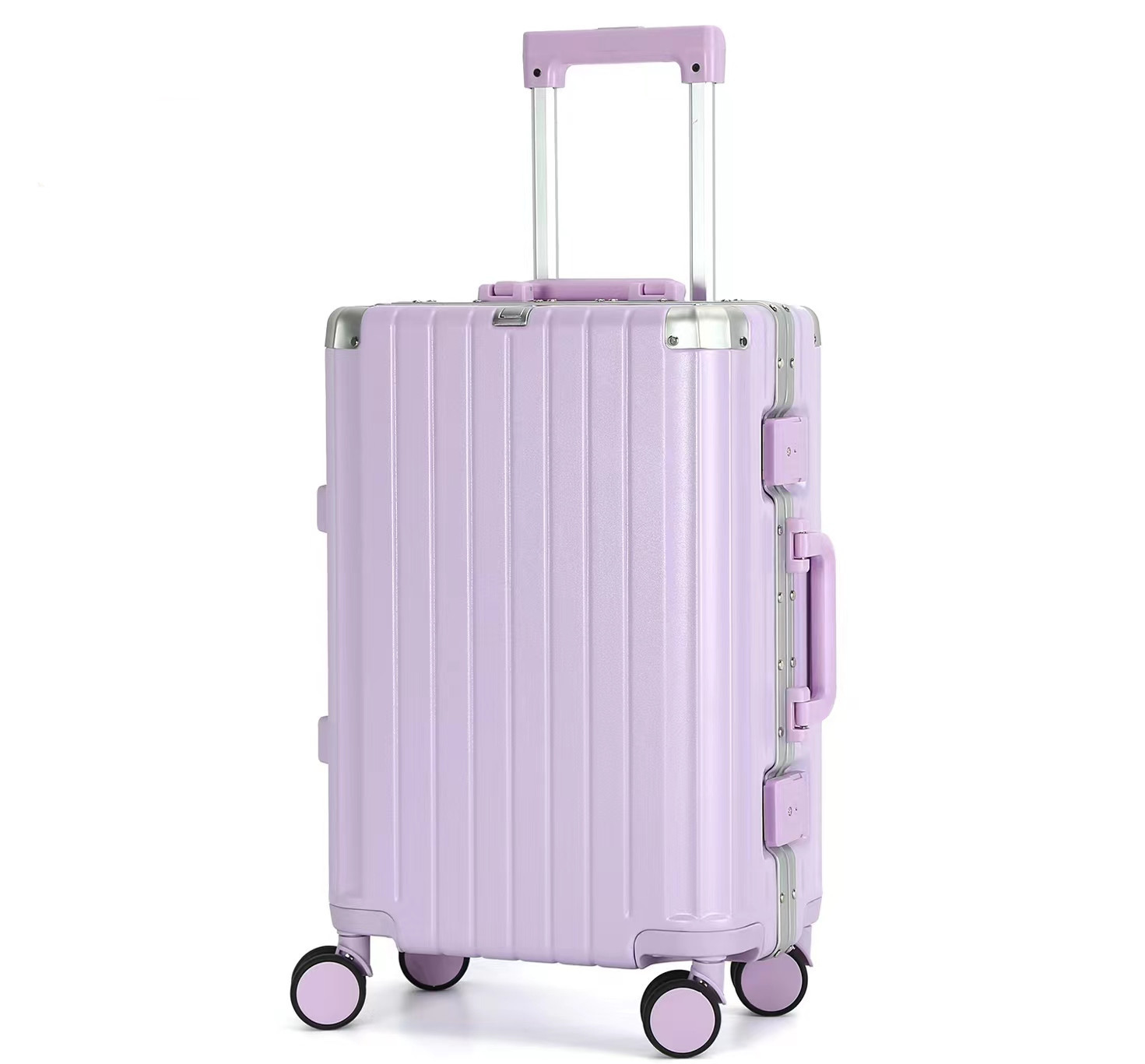 高颜值旅行箱万向轮拉杠箱男女通用行李箱多功能铝框密码箱大容量详情4