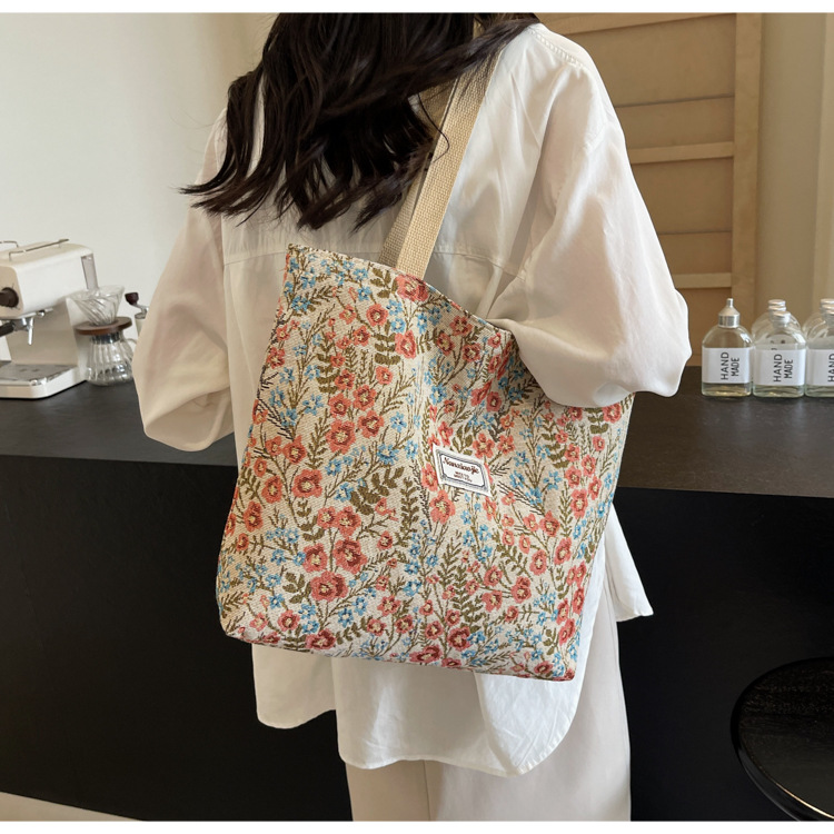 大容量帆布包包2024新款潮时尚百搭单肩手提袋子ins学生上课包女详情34