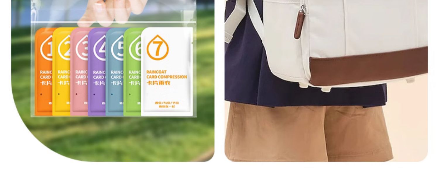 足怡康  一次性七色雨衣便携户外旅游雨披简单便捷加厚款加长连体详情15