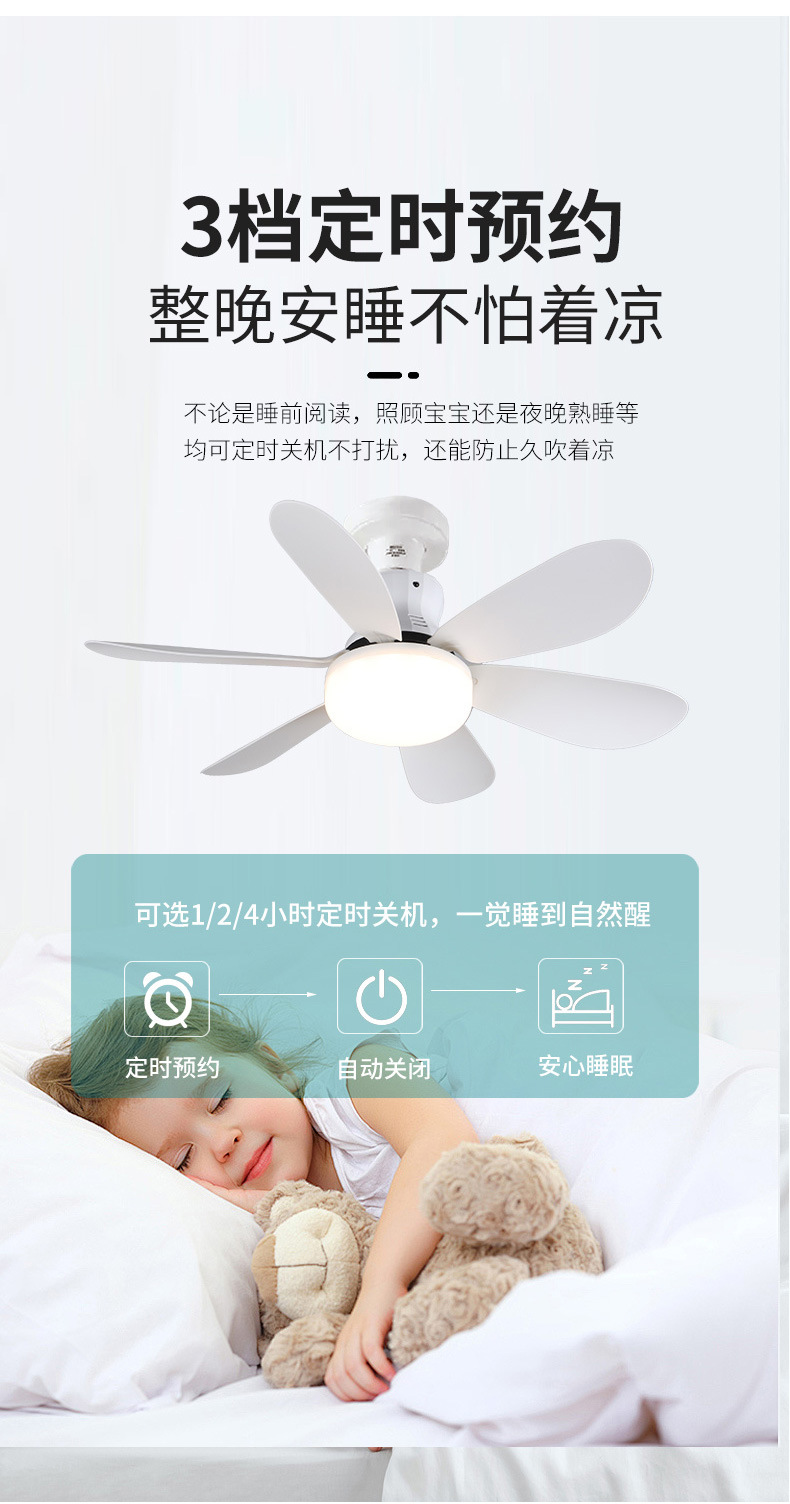 E27 screw-type new fan lamp for bedroom and kitchen led energy-saving home bedroom ceiling chandelier remote control integrated ceiling fan pic 8
