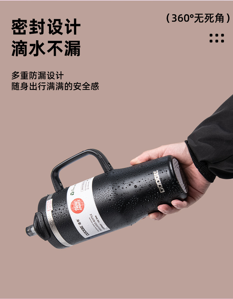 道奇尊爵吸管双饮保温杯男女不锈钢车载手柄冰霸杯学生大容量水杯详情7