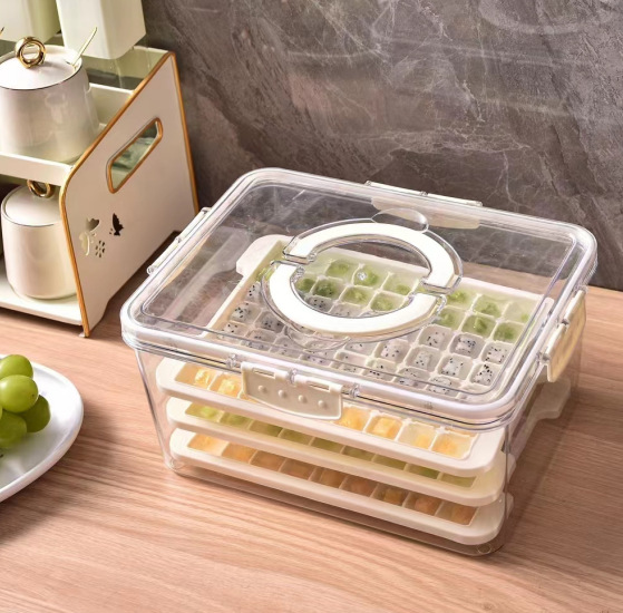 PET thickened fresh-keeping storage box, sealed refrigerator fruit and vegetable storage packaging box, frozen draining with lid pic 3