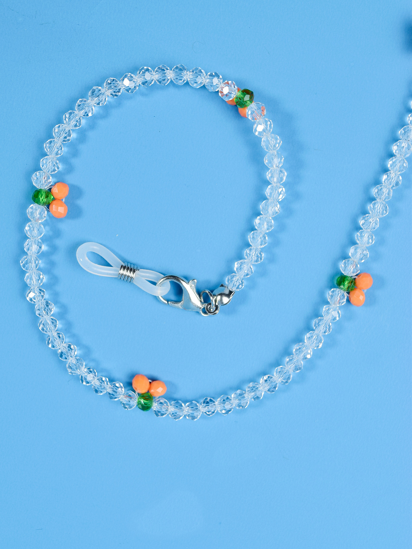 Wholesale of 2022 new style simple and fashionable eyeglass chain accessories, crystal rice bead necklaces pic 9