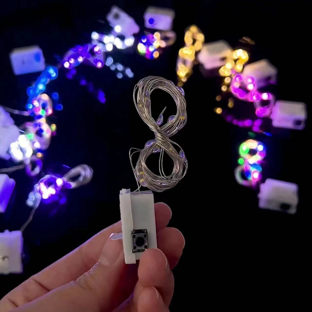 Cross-border colored lights, small square boxes, flowers, festival led Christmas bounball stalls, festival room decorative lights pic 7